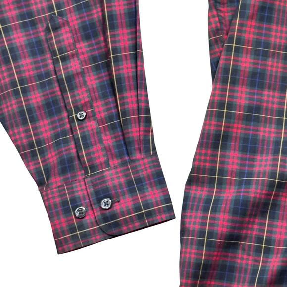 Jos. A. Bank Tailored Fit Tartan Plaid Shirt Long Sleeve Button Down Men's Large - Picture 5 of 8